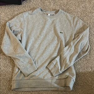Men’s Gray Lacoste Crewneck Sweatshirt Pullover Size Medium